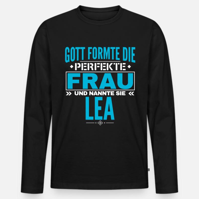 Lea Name Design - Männer Premium Bio Langarmshirt - Schwarz