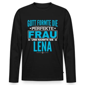 Lena Name Design - Men's Premium Organic Long Sleeve Shirt - black - Front - Nico (187cm)