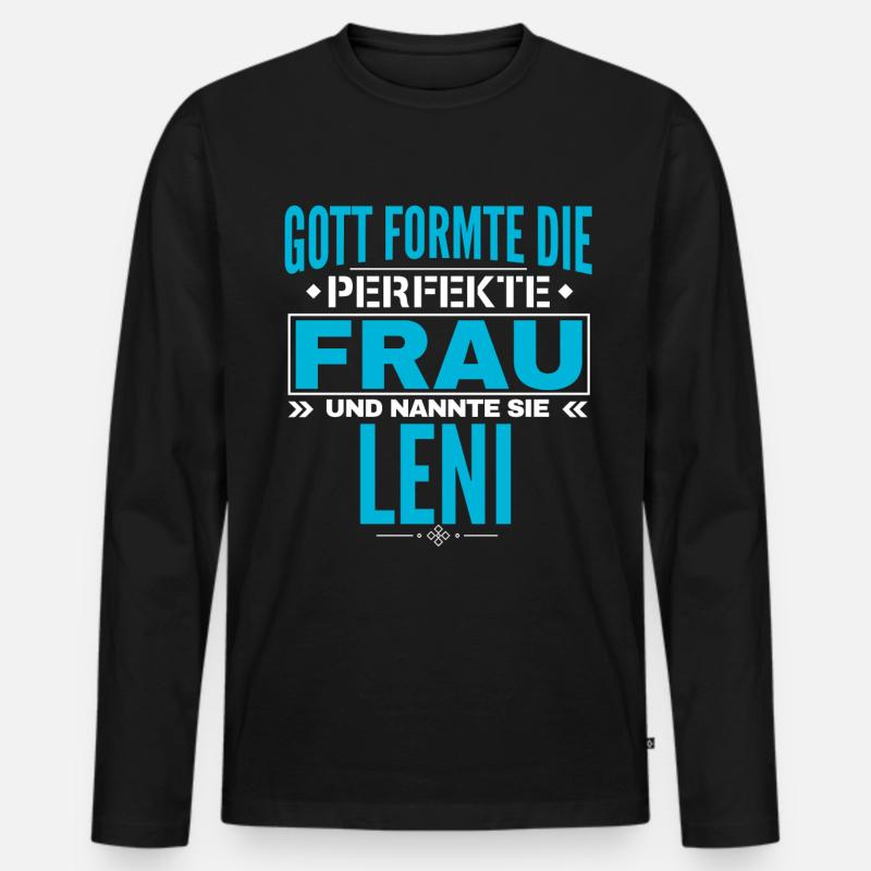 Leni Name Design - Männer Premium Bio Langarmshirt - Schwarz