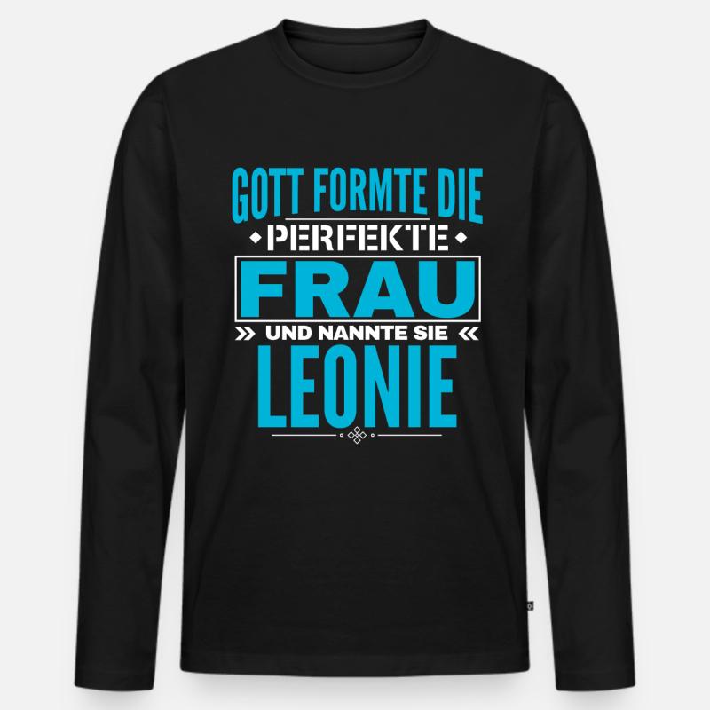 Leonie Name Design - Männer Premium Bio Langarmshirt - Schwarz