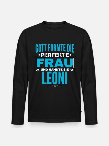 Leoni Name Design - Men's Premium Organic Long Sleeve Shirt - black