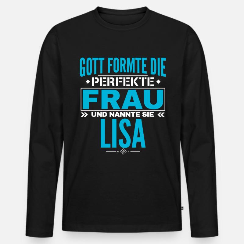 Lisa Name Design - Männer Premium Bio Langarmshirt - Schwarz