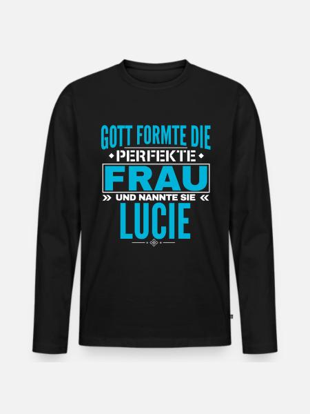 Lucie Name Design - Men's Premium Organic Long Sleeve Shirt - black
