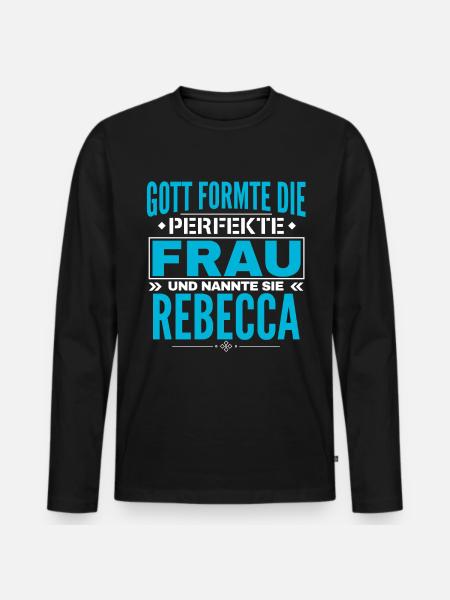 Conception du nom Rebecca - T-shirt manches longues Premium bio Homme - noir