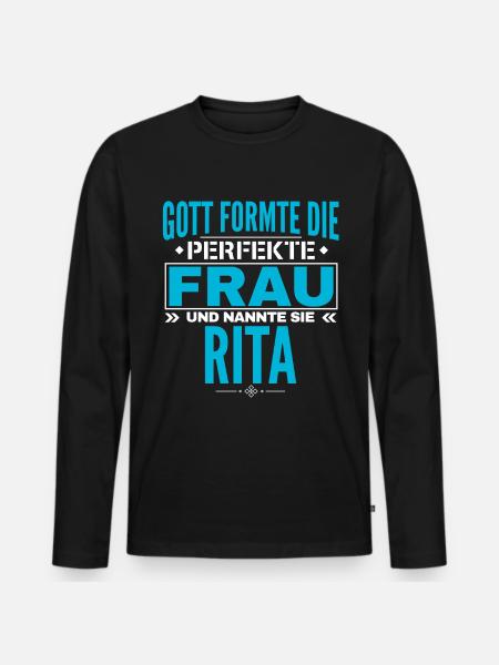 Rita Name Design - Men's Premium Organic Long Sleeve Shirt - black