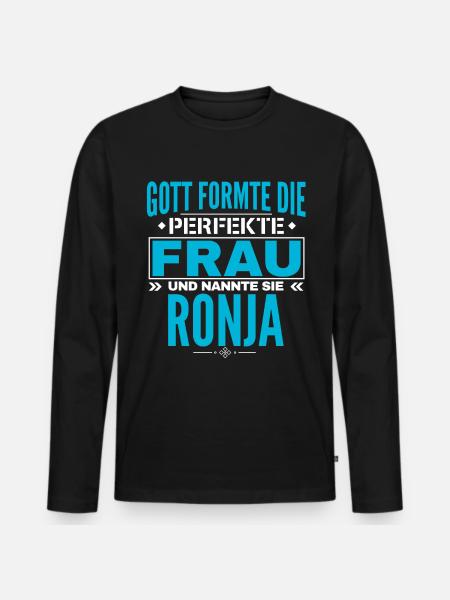 Ronja Name Design - Men's Premium Organic Long Sleeve Shirt - black
