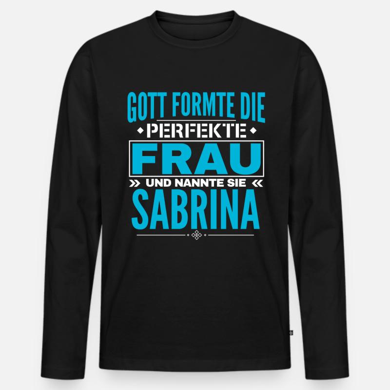 Sabrina Name Design - Männer Premium Bio Langarmshirt - Schwarz