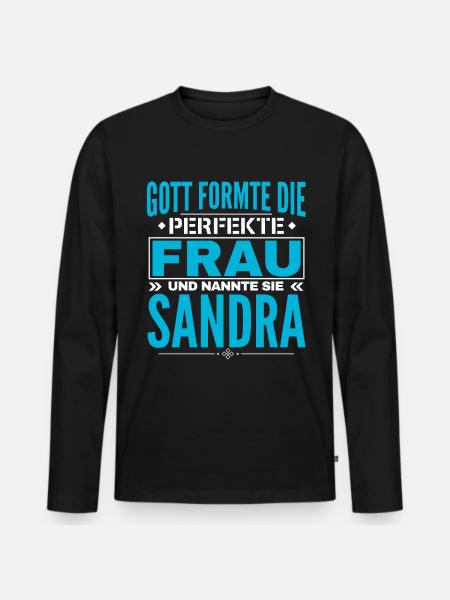 Sandra Name Design - Men's Premium Organic Long Sleeve Shirt - black
