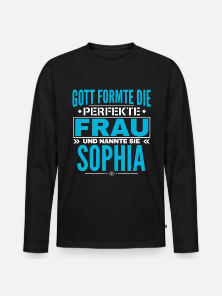 Sophia Name Design - Men's Premium Organic Long Sleeve Shirt - black
