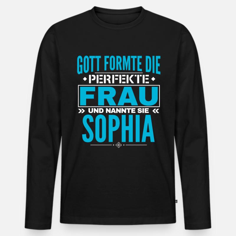 Conception de nom de Sophia - T-shirt manches longues Premium bio Homme - noir