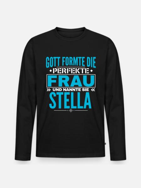 Stella name design - Men's Premium Organic Long Sleeve Shirt - black