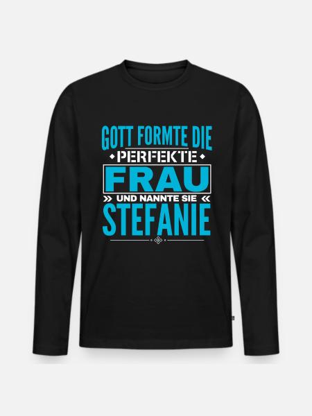 Stefanie Name Design - Men's Premium Organic Long Sleeve Shirt - black