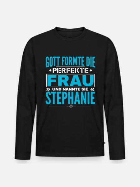 Conception de nom de Stéphanie - T-shirt manches longues Premium bio Homme - noir