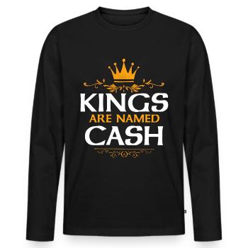 Argent - T-shirt manches longues Premium bio Homme - noir - Devant - Nico (187cm)
