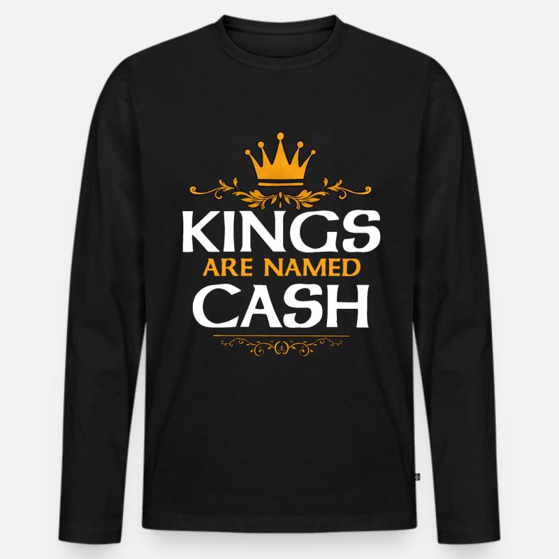 Cash - Männer Premium Bio Langarmshirt - Schwarz