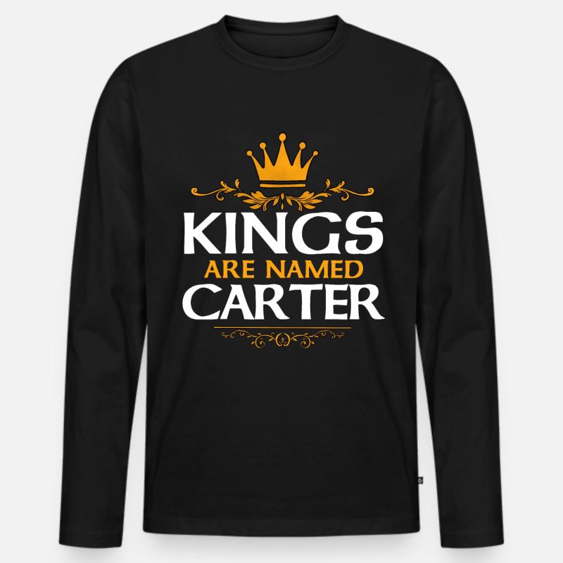 Carter - Männer Premium Bio Langarmshirt - Schwarz