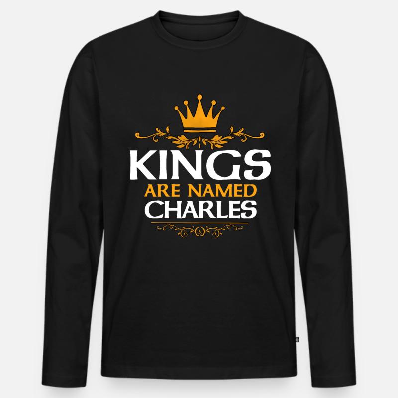 Charles - Männer Premium Bio Langarmshirt - Schwarz