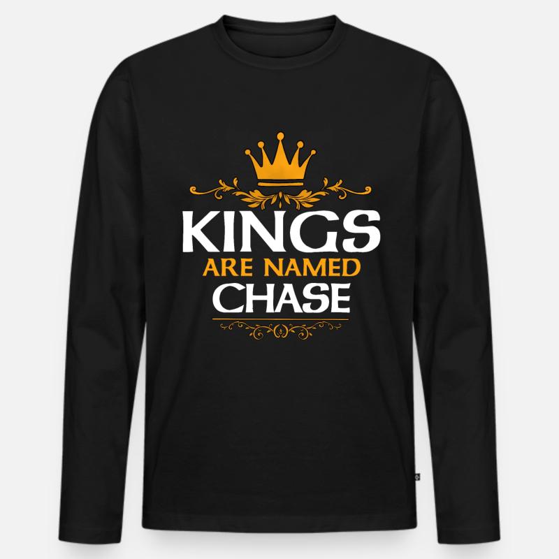 Chase - Männer Premium Bio Langarmshirt - Schwarz