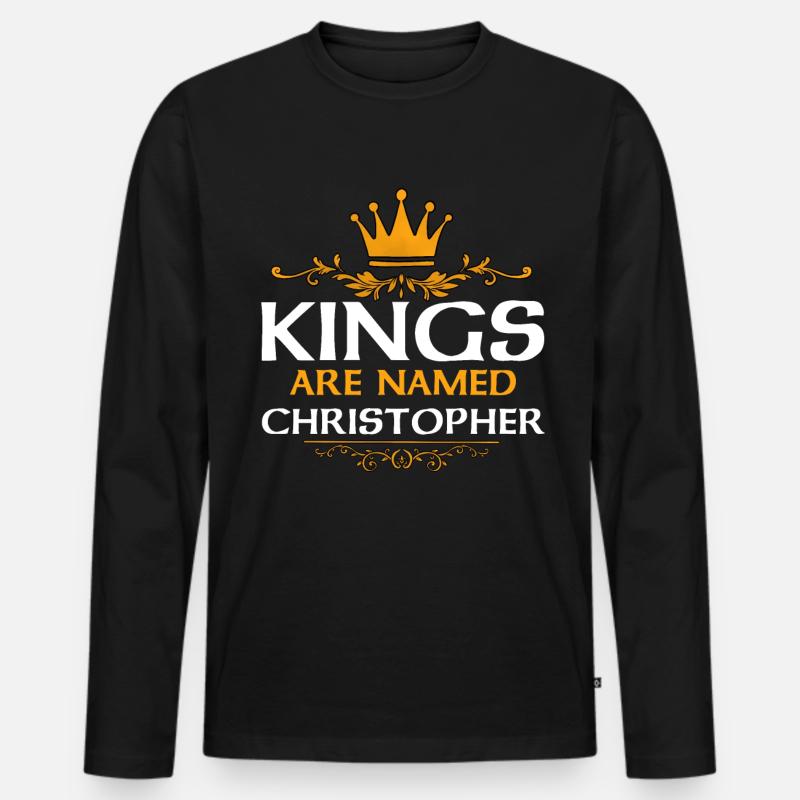 Christopher - Men's Premium Organic Long Sleeve Shirt - black