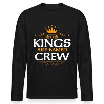 Équipage - T-shirt manches longues Premium bio Homme - noir - Devant - Nico (187cm)