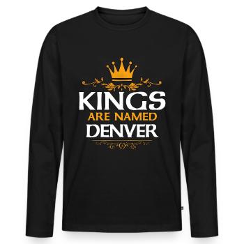Denver - T-shirt manches longues Premium bio Homme - noir - Devant - Nico (187cm)