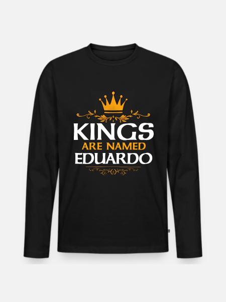 Eduardo - Camiseta ecológica prémium de manga larga para hombre - negro