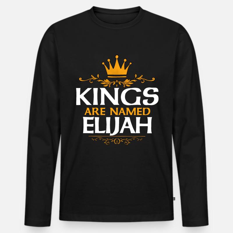 Elijah - Männer Premium Bio Langarmshirt - Schwarz