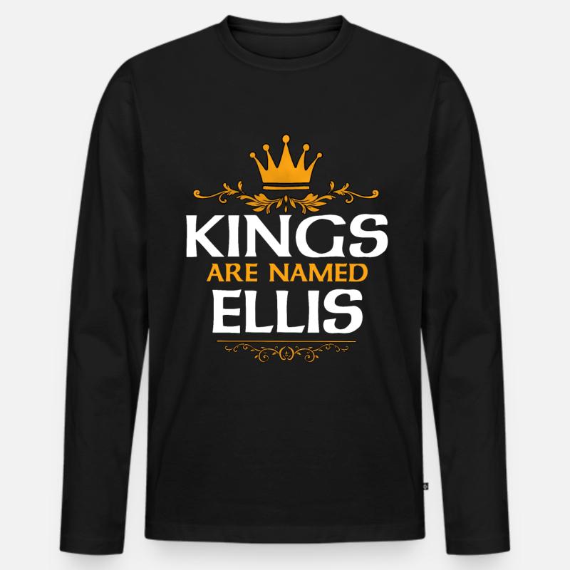 Ellis - Männer Premium Bio Langarmshirt - Schwarz