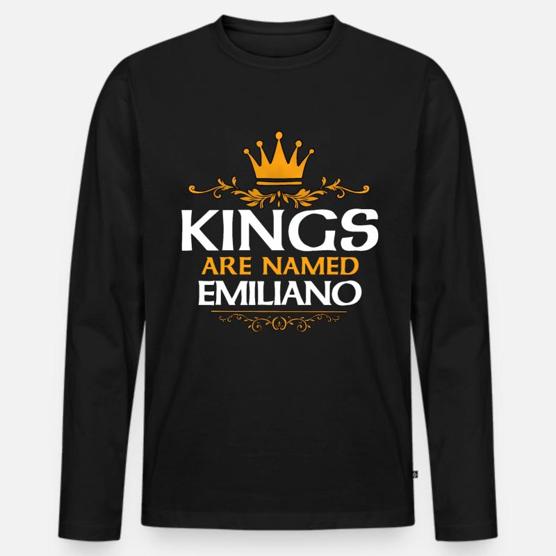 Emiliano - Männer Premium Bio Langarmshirt - Schwarz