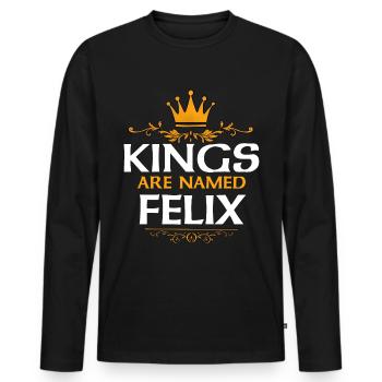 Felix - Männer Premium Bio Langarmshirt - Schwarz - Vorne - Nico (187cm)