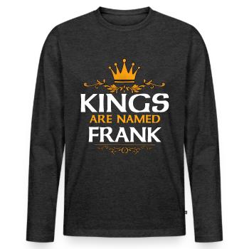 Franc - T-shirt manches longues Premium bio Homme - anthracite chiné - Devant - Nico (187cm)