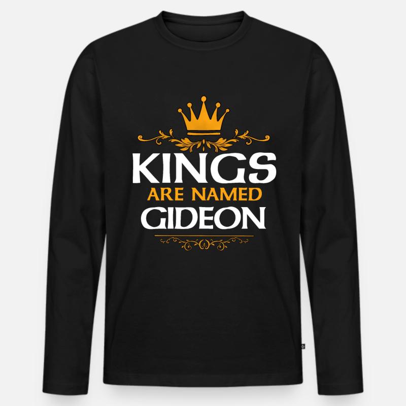 Gideon - Männer Premium Bio Langarmshirt - Schwarz