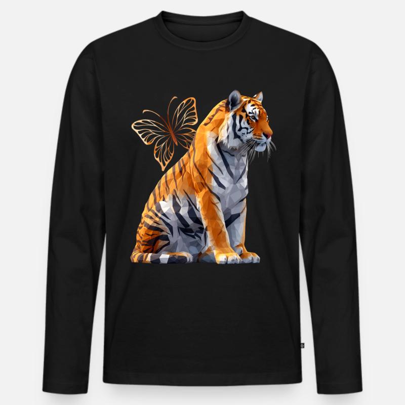 BengalTiger - Männer Premium Bio Langarmshirt - Schwarz