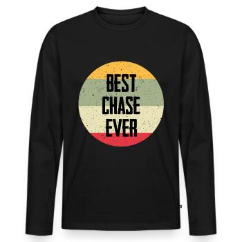 Best Chase Ever - Men's Premium Organic Long Sleeve Shirt - black - Front - Nico (187cm)