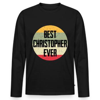 Best Christopher Ever - Men's Premium Organic Long Sleeve Shirt - black - Front - Nico (187cm)