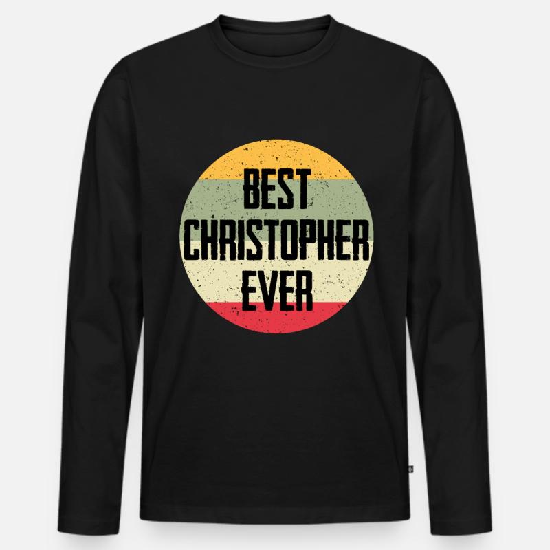 Best Christopher Ever - Männer Premium Bio Langarmshirt - Schwarz