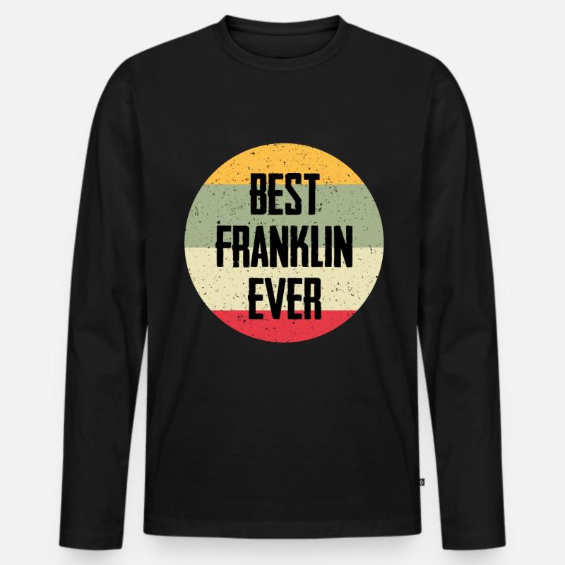 Best Franklin Ever - Männer Premium Bio Langarmshirt - Schwarz