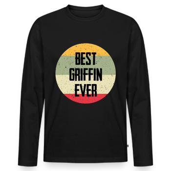 Best Griffin Ever - Men's Premium Organic Long Sleeve Shirt - black - Front - Nico (187cm)