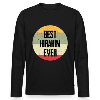 Best Ibrahim Ever - Männer Premium Bio Langarmshirt - Schwarz - Vorne - Nico (187cm)
