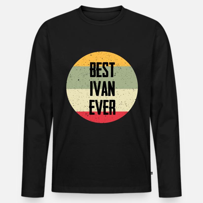 Best Ivan Ever - Männer Premium Bio Langarmshirt - Schwarz