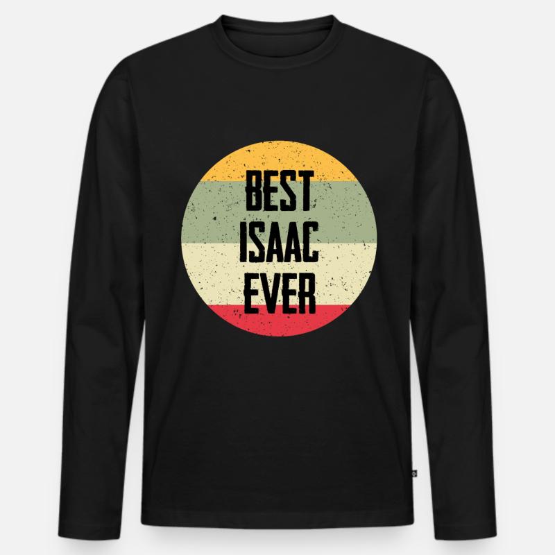 Best Isaac Ever - Männer Premium Bio Langarmshirt - Schwarz