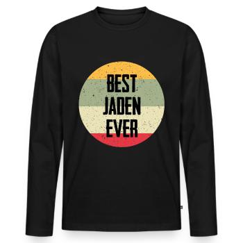 Best Jaden Ever - Männer Premium Bio Langarmshirt - Schwarz - Vorne - Nico (187cm)