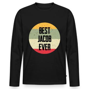 Best Jacob Ever - Männer Premium Bio Langarmshirt - Schwarz - Vorne - Nico (187cm)