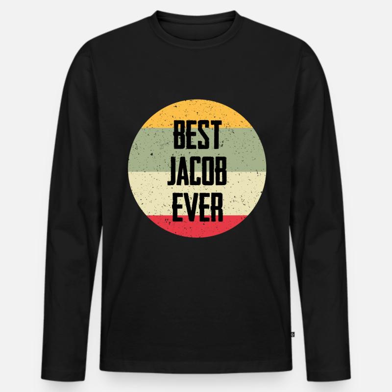 Best Jacob Ever - Männer Premium Bio Langarmshirt - Schwarz