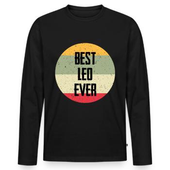 Best Leo Ever - Männer Premium Bio Langarmshirt - Schwarz - Vorne - Nico (187cm)