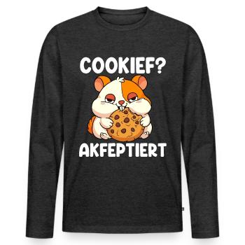 Cookief accepte - T-shirt manches longues Premium bio Homme - anthracite chiné - Devant - Nico (187cm)