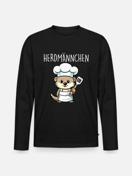 Herdmännchen Kochen - Men's Premium Organic Long Sleeve Shirt - black