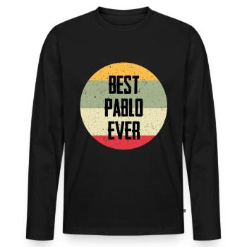 Best Pablo Ever - Men's Premium Organic Long Sleeve Shirt - black - Front - Nico (187cm)