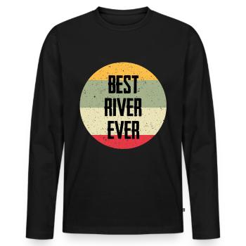 Best River Ever - Men's Premium Organic Long Sleeve Shirt - black - Front - Nico (187cm)