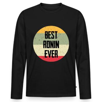 Le meilleur Ronin de tous les temps - T-shirt manches longues Premium bio Homme - noir - Devant - Nico (187cm)